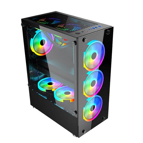 Computer RGB Glass ATX Case For Gaming