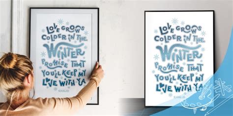 Love Grows Colder in the Winter Song Lyrics Poster - Twinkl