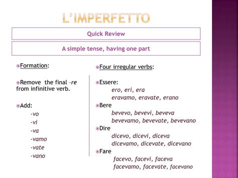 PPT - The passato prossimo vs. the imperfetto PowerPoint Presentation, free download - ID:5721122