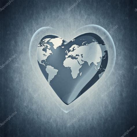 Heart with world map — Stock Photo © tolokonov #60974469