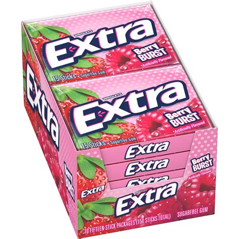 Extra Berry Burst Sugarfree Gum, 10 Packs - Walmart.com