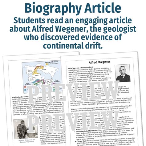 Alfred Wegener Biography and Worksheet - Flying Colors Science