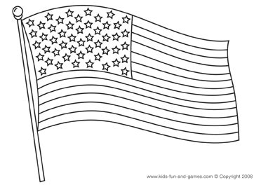 Printable Coloring American Flag - Printable Color