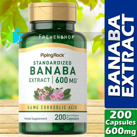 BANABA EXTRACT 600mg x 200 Capsules Corosolic Acid Supplement | Lazada PH