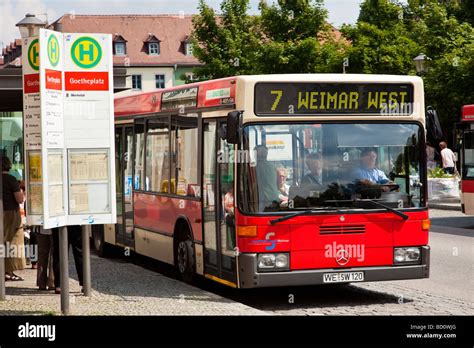 German bus and bus stop in Weimar, Thuringia, Germany, Europe Stock Photo - Alamy