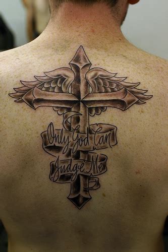 Cool Cross tattoos with Wings for Man