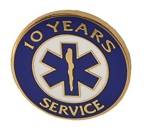 10 Year EMS Service Pins Years of Service Pins