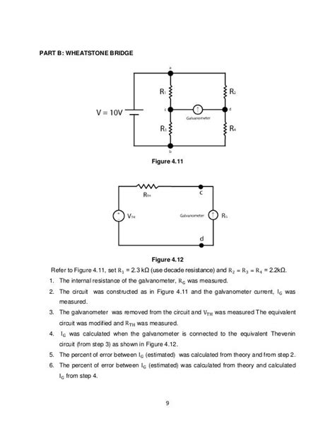 THEVENIN’S THEOREM AND WHEATSTONE BRIDGE experiment 4