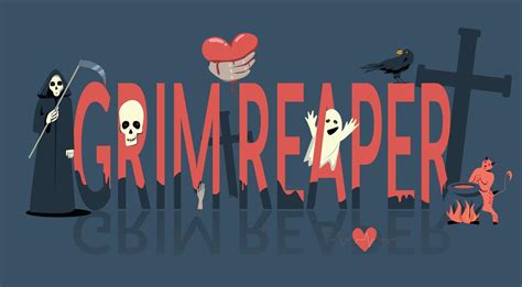 Banner With Grim Reaper Text 8443498 Vector Art at Vecteezy