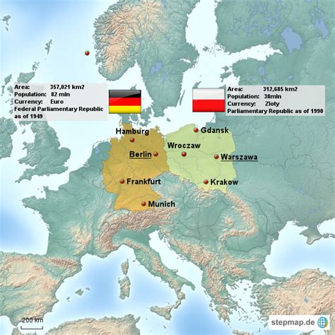 StepMap - Poland and Germany - Landkarte für Deutschland