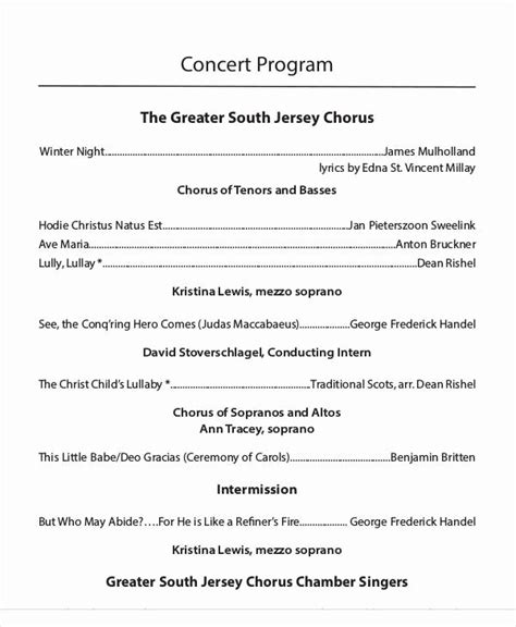 Choir Concert Program Template