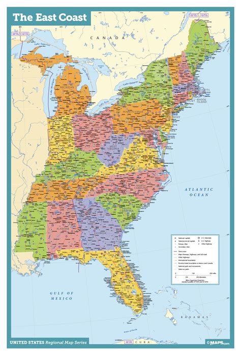 Road Map Of Eastern United States - Crabtree Valley Mall Map