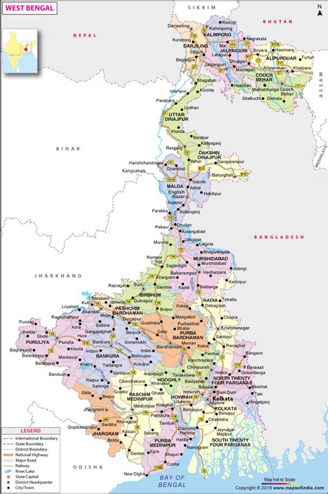 West Bengal Map: Districts, Facts and Travel Information