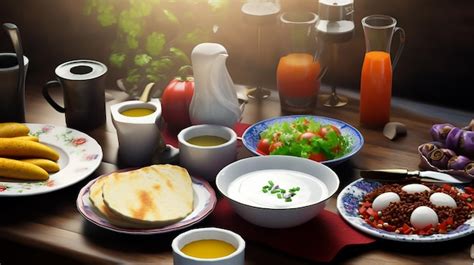 Premium AI Image | fresh Delicious Arabian Breakfast