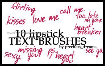 Lipstick Text | Text Decoration Brushes Photoshop | 123Freebrushes