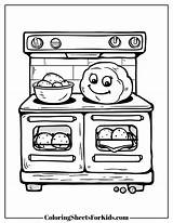 Oven Coloring Pages Free Download  Sheets For Kids sketch template