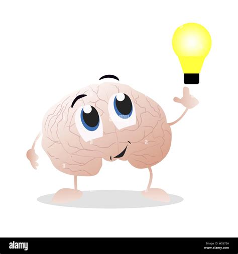 Brain mascot with new idea. Intelligence mascot with idea, smart ...