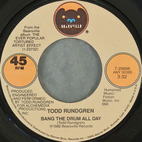 Todd Rundgren - Bang The Drum All Day / Chant | Releases | Discogs