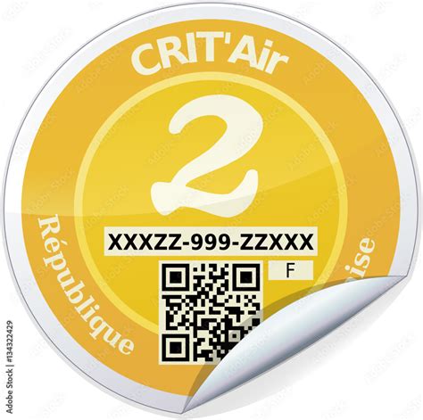 Sticker CRIT'air jaune 2 (reflet métal) Stock Vector | Adobe Stock