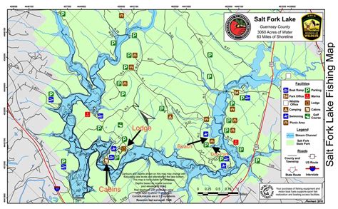 Salt Fork State Park: Swimming beach and dog park locations map ...