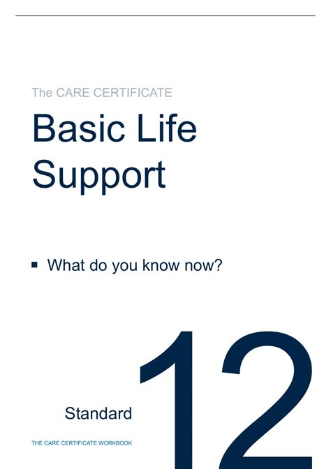 Care Certificate Standard 12 Basic Life Support - Care Certificate ...