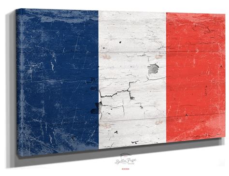 France Flag Wall Art Vintage French Flag Sign Weathered Wood Style on ...