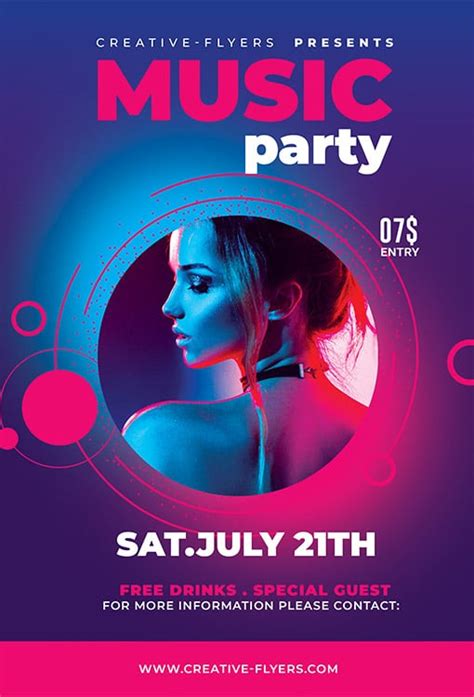 Free Music Party Flyer PSD Template - Creative Flyers