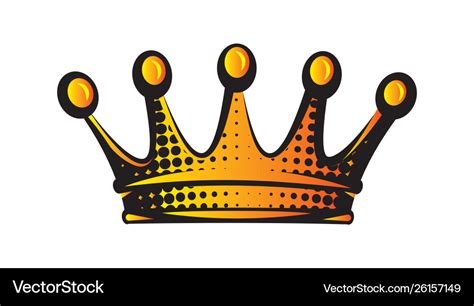 With color crown isolated clipart Royalty Free Vector Image