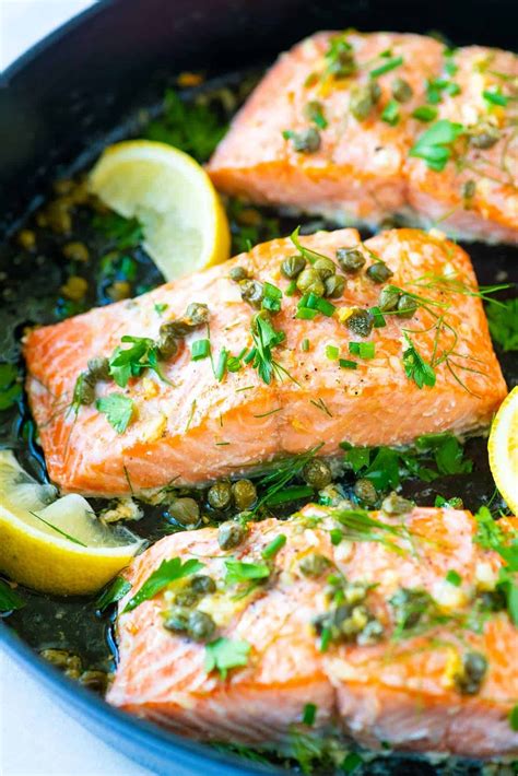 Garlic Caper Butter Baked Salmon Recipe