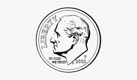 Dime Transparent Png - Dime Black And White Clip Art - Free Transparent ...