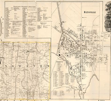 Dansville, New York 1858 Old Town Map Custom Print - Livingston Co. - OLD MAPS