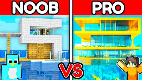 NOOB vs PRO: Floating WATER HOUSE - Milo vs Chip Build Challenge in ...