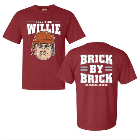 Barstool Roll Tide Willie Brick By Brick Shirt