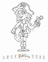 Girl Pirate Coloring Page sketch template