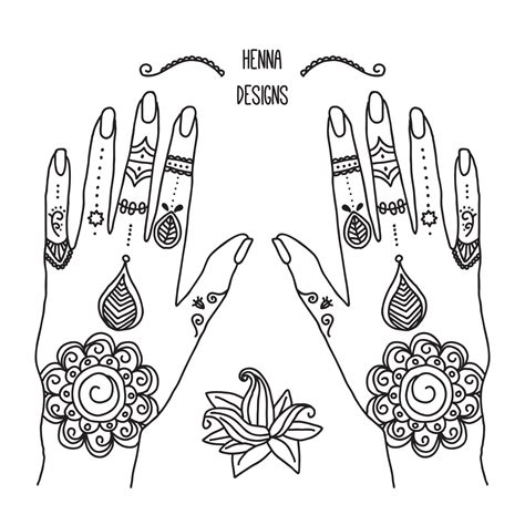 Henna Hand Designs 12675586 Vector Art at Vecteezy