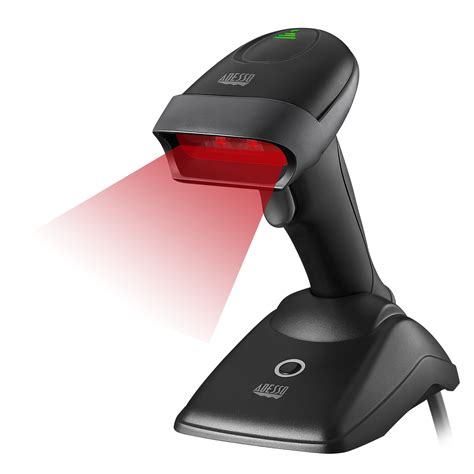 Wireless Spill Resistant Antimicrobial CCD Barcode Scanner with Charging Cradle - Adesso Inc ...