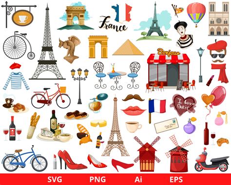 PARIS Clipart France Clipart Travel Clipart Europe Clipart | Etsy