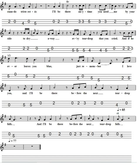 Before The Next Teardrop Falls Sheet Music - Tenor Banjo Tabs