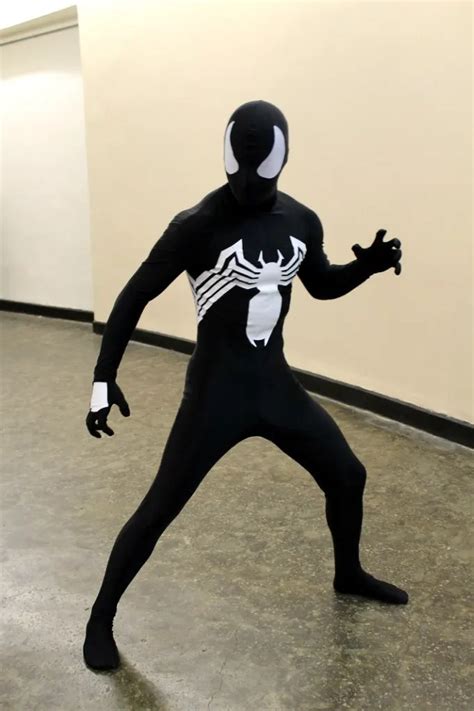 Preto Veneno Simbiota Aranha Spiderman Costume Zentai Suit Cosplay ...