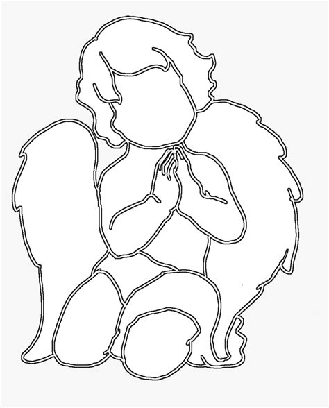 Angel Silhouette Cute Praying - Angel Silhouette White Png, Transparent ...