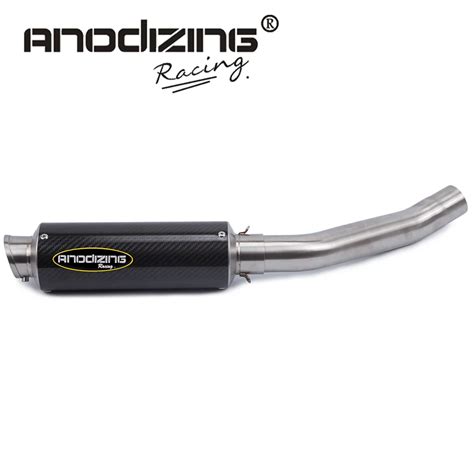 Motorcycle Exhaust Muffler Link Pipe Carbon Fiber Exhaust middle Pipe ...