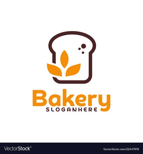 Food bread logo bakery emblem design Royalty Free Vector