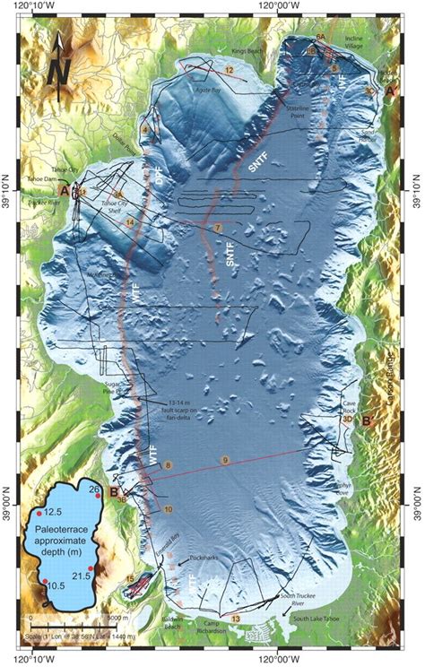 Bathymetry /Topography of Lake Tahoe | Lake, Lake tahoe, Story activities