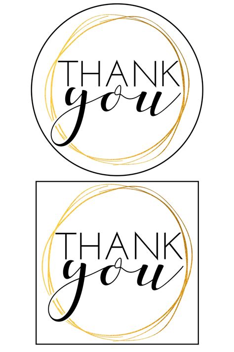 Thank You Stickers Printable