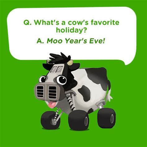 Silly kids joke for New Year's Eve: What's a cow's favorite holiday ...