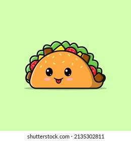 Cute Taco Cartoon Illustration Facial Expression Stock Vector (Royalty ...