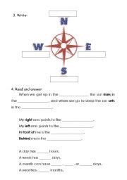 north south east west fill in the gaps - ESL worksheet by GilGomez