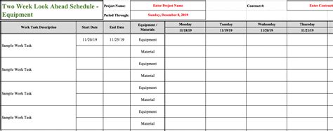 3 Week Look Ahead Schedule In Construction: Free Excel Template!