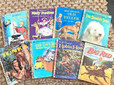 Vintage Walt Disney Little Golden Books Featuring Movie - Etsy