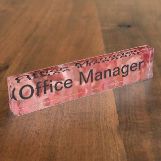 Office Manager Name Plates, Office Manager Desk Nameplate Designs